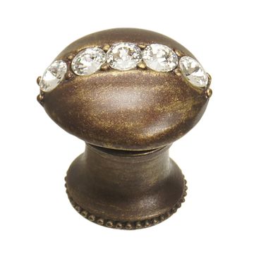 Carpe Diem Cache Round Line Flared Foot Knob - Clear Swarovskiimage