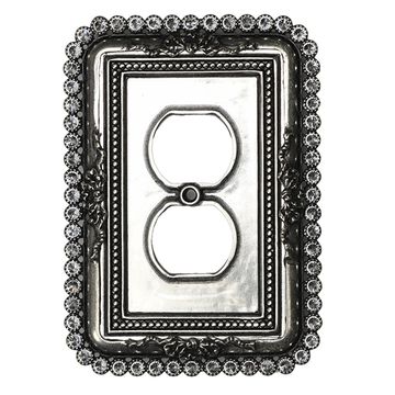 Carpe Diem Cache Single Duplex Switch Plate - Clear Swarovskiimage