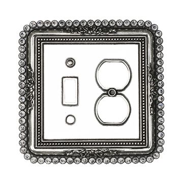 Carpe Diem Cache Single Toggle & Duplex Switch Plate - Clear Swarovskiimage