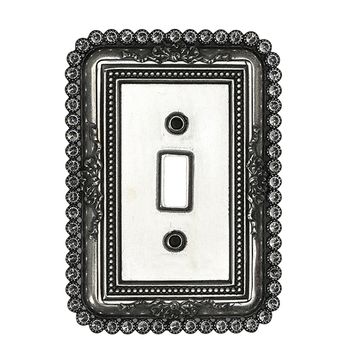 Carpe Diem Cache Single Toggle Switch Plate - Clear Swarovskiimage