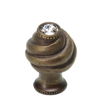 Carpe Diem Cache Swirl Knob with Flared Foot - Clear Swarovskiimage