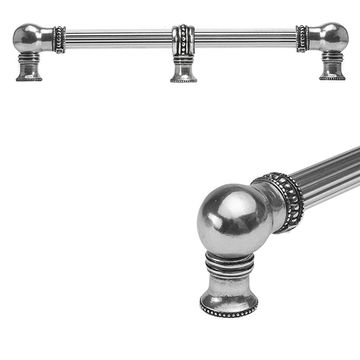 Carpe Diem Classic Beaded Reeded Cabinet Pull with Center Braceimage