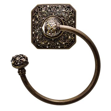Carpe Diem Juliane Grace Reed Towel Ring - Clear Swarovski Crystalsimage