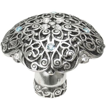 Carpe Diem Monticello Round Knob Clear and Aquamarine Swarovskiimage