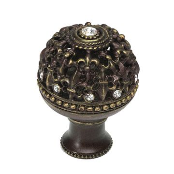 Carpe Diem Versailles Large Dome Flared Foot Knob with Clear Swarovskiimage