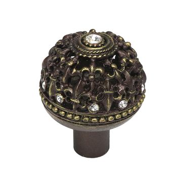 Carpe Diem Versailles Large Dome Knob with Clear Swarovskiimage