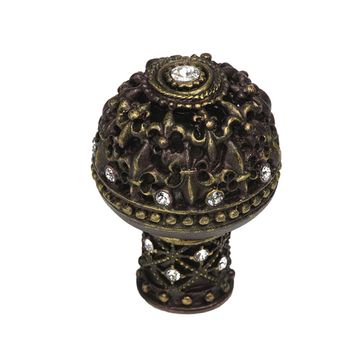 Carpe Diem Versailles Large Dome Ornate Foot Knob with Clear Swarovskiimage