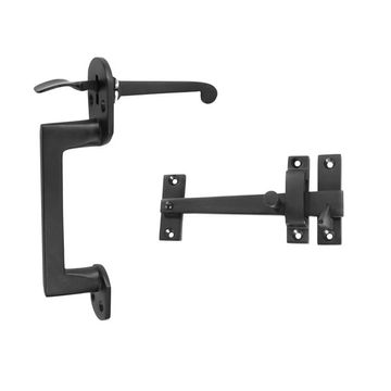 Forever Hardware Small 8 Inch Arch Gate Thumblatch with Knobimage