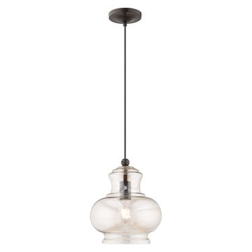 Livex Lighting 1-Light Hand Blown Art Glass Mini Pendant Lightimage