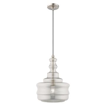Livex Lighting 41246 Hand Blown Art Glass Mini Pendant Light - Smokeimage