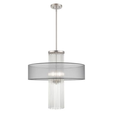Livex Lighting Alexis 4-Light Pendant Chandelier - Grey Shadeimage