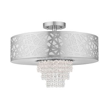 Livex Lighting Allendale 4-Light Chrome Semi-Flush Ceiling Lightimage