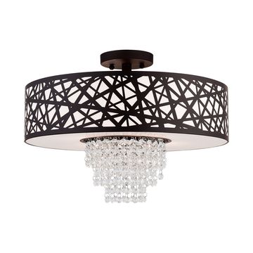 Livex Lighting Allendale 4-Light Large Semi-Flush Ceiling Lightimage
