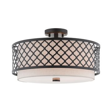 Livex Lighting Arabesque 3-Light Medium Semi-Flush Ceiling Lightimage