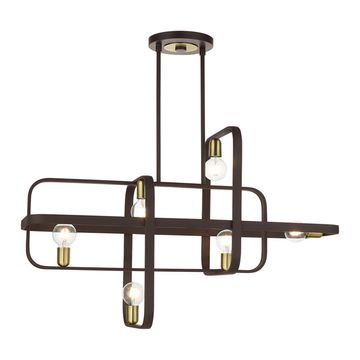 Livex Lighting Bergamo 6-Light Linear Chandelierimage