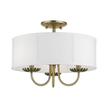 Livex Lighting Brookdale 3-Light Large Semi-Flush Ceiling Lightimage