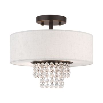 Livex Lighting Carlisle 2-Light Small Semi-Flush Ceiling Lightimage