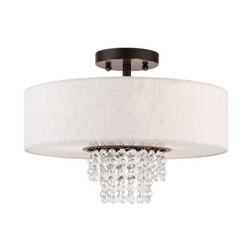 Livex Lighting Carlisle 3-Light Medium Semi-Flush Ceiling Lightimage