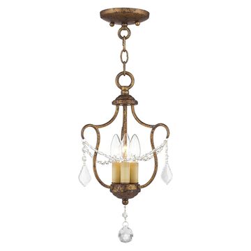 Livex Lighting Chesterfield 3-Light Mini Chandelier / Semi-Flush Lightimage