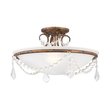 Livex Lighting Chesterfield 3-Light Semi-Flush Ceiling Lightimage