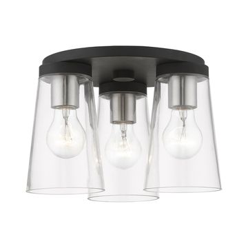 Livex Lighting Cityview 3-Light Large Flush Mount Ceiling Lightimage