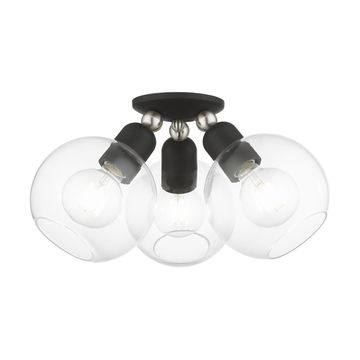 Livex Lighting Downtown 3-Light Sphere Semi-Flush Ceiling Lightimage