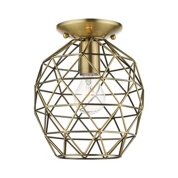 Livex Lighting Geometrix 1-Light Pineapple Semi-Flush Ceiling Lightimage