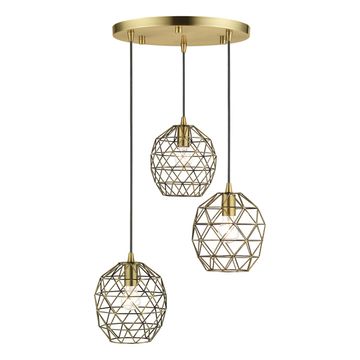 Livex Lighting Geometrix 3-Light Pineapple Multi Pendant Lightimage