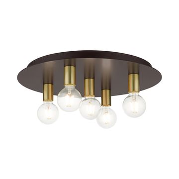 Livex Lighting Hillview 5-Light Large Flush Mount Ceiling Lightimage