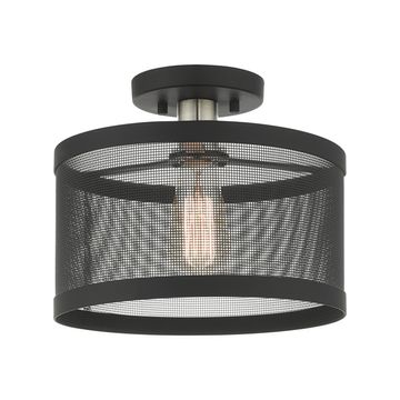 Livex Lighting Industro 1-Light Petite Semi-Flush Ceiling Lightimage