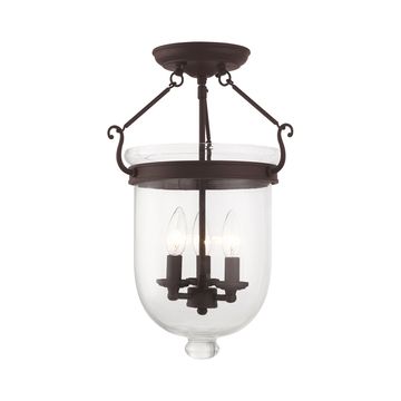 Livex Lighting Jefferson 3-Light Medium Semi-Flush Ceiling Lightimage