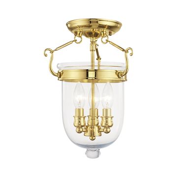 Livex Lighting Jefferson 3-Light Semi-Flush Ceiling Lightimage