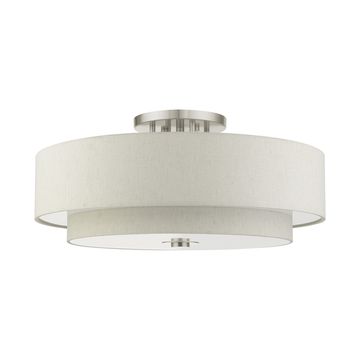 Livex Lighting Meridian 6-Light Tall 30 Inch Semi-Flush Ceiling Lightimage