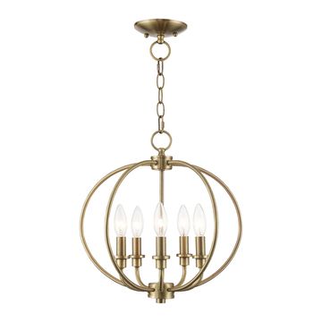 Livex Lighting Milania 5-Light Globe Chandelier / Semi-Flush Ceiling Lightimage