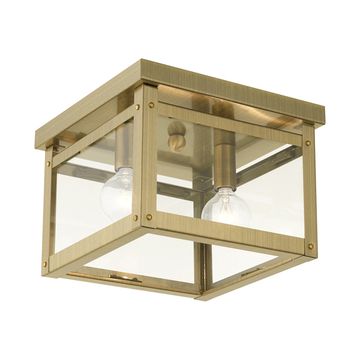 Livex Lighting Milford 2-Light Square Flush Mount Ceiling Lightimage