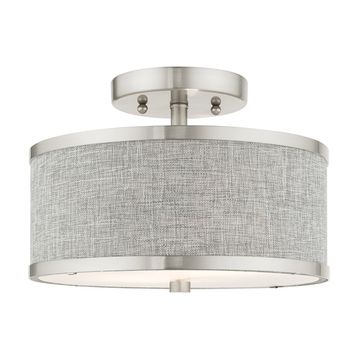 Livex Lighting Park Ridge 2-Light Grey Semi-Flush Ceiling Lightimage