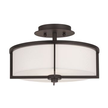 Livex Lighting Wesley 2-Light Medium Semi-Flush Ceiling Lightimage