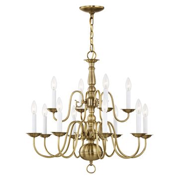 Livex Lighting Williamsburgh 12-Light 2-Tier Chandelierimage