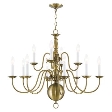 Livex Lighting Williamsburgh 12-Light Medium 2-Tier Chandelierimage