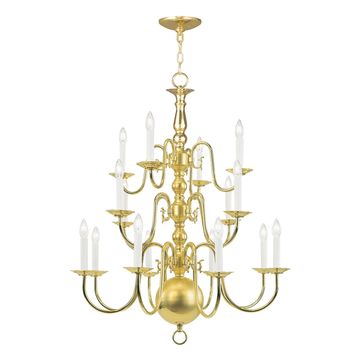 Livex Lighting Williamsburgh 16-Light 3-Tier Foyer Chandelierimage