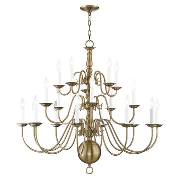 Livex Lighting Williamsburgh 20-Light 3-Tier Foyer Chandelierimage