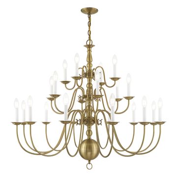 Livex Lighting Williamsburgh 22-Light Grande 3-Tier Foyer Chandelierimage