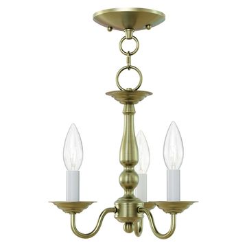 Livex Lighting Williamsburgh 3-Light Mini Chandelier / Semi-Flush Lightimage
