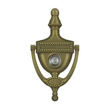 Deltana Victorian Rope Door Knocker with Viewerimage