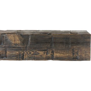Heritage Timber Reclaimed Axed Kona Brown Faux Wood Fireplace Mantelimage