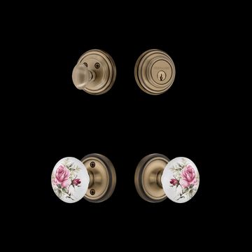 Nostalgic Warehouse Classic Rose Entry Set - White Rose Porcelain Knobimage