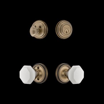 Nostalgic Warehouse Classic Rose Entry Set - White Waldorf Crystal Knobimage