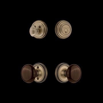 Nostalgic Warehouse Classic Rose Entry Set with Brown Porcelain Knobimage