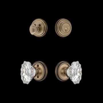 Nostalgic Warehouse Classic Rose Entry Set with Chateau Crystal Knobimage