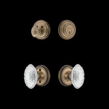 Nostalgic Warehouse Classic Rose Entry Set with Crystal Victorian Knobimage